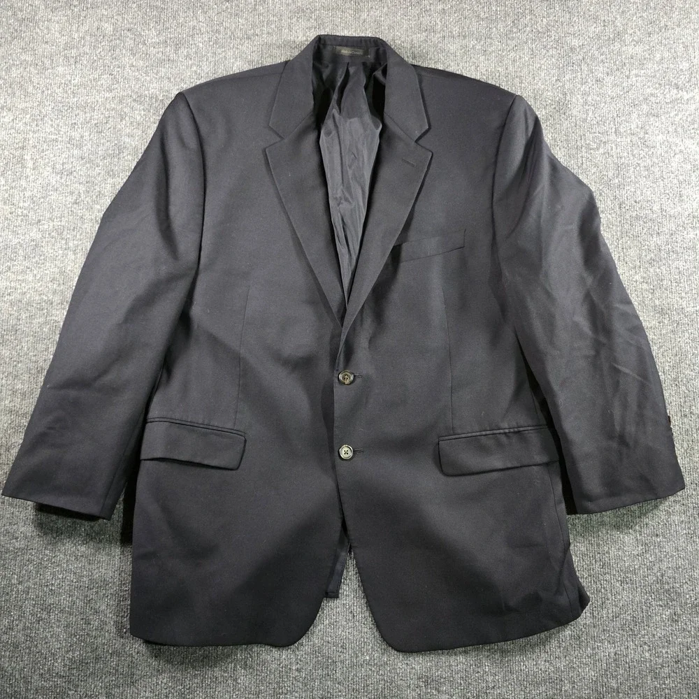 Lauren Ralph Lauren Mens 48R Navy Blue 2 Button Suit Pleated Pants Blazer